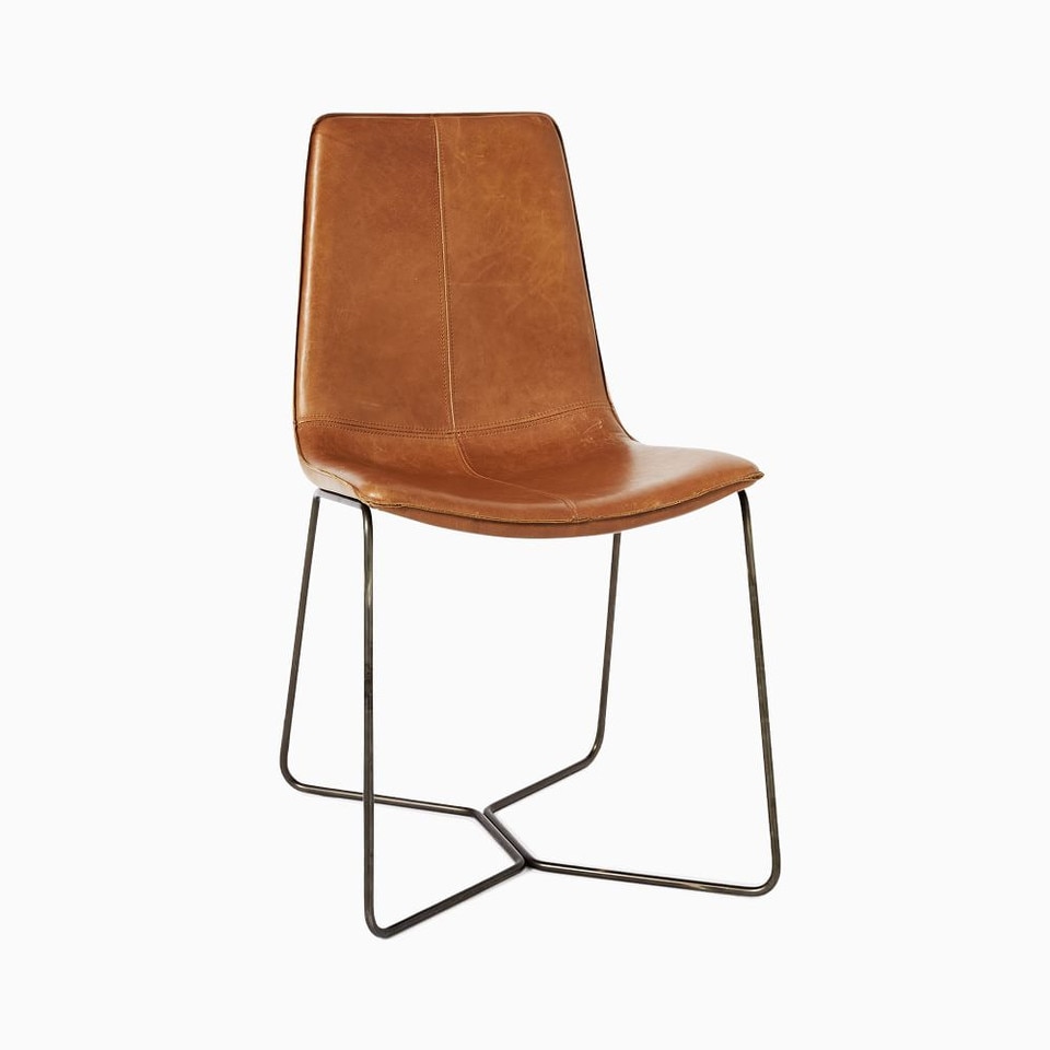 Slope Leather Dining Chair - Modern Comfort & Style | West Elm UK